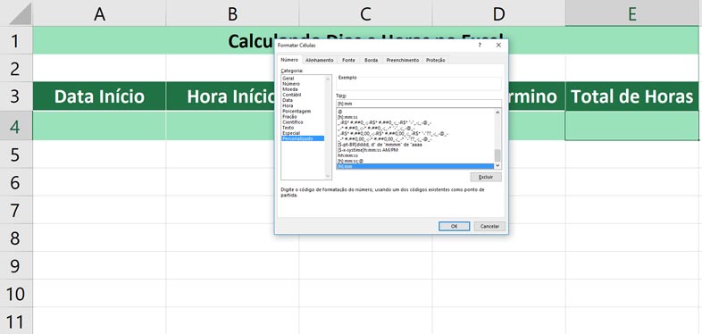 Calculando dias e horas no Excel - Formatando a hora Calculando dias e horas no Excel - Formatando a hora