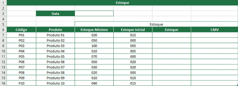 Controle de Estoque - Estoque e CMV