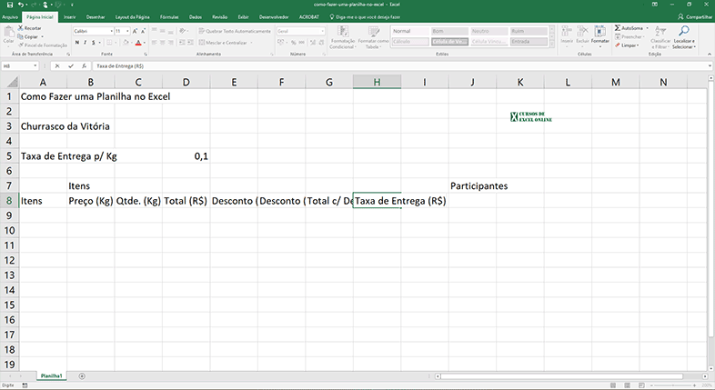 Como criar uma planilha no Excel passo a passo | Cursos de Excel Online
