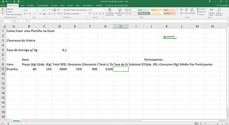 Como criar uma planilha no Excel passo a passo | Cursos de Excel Online
