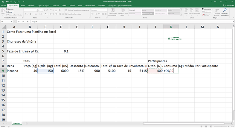 Como criar uma planilha no Excel passo a passo | Cursos de Excel Online
