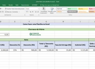 Como fazer uma planilha no Excel