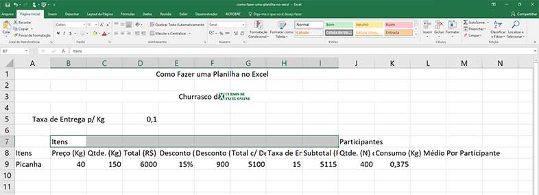 Como criar uma planilha no Excel passo a passo | Cursos de Excel Online